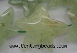 CFG920 30*33mm faceted & carved star green rutilated quartz beads