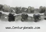 CFG975 15.5 inches 30*33mm carved butterfly cloudy quartz beads