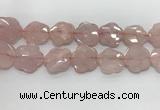 CFG978 15.5 inches 33*33mm carved flower rose quartz beads