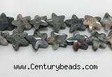 CFG984 15.5 inches 33*33mm carved star eagle eye jasper beads