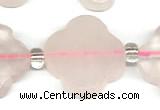 CFG990 15 inches 16mm - 17mm carved flower rose quartz beads