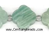CFG992 15 inches 16mm - 17mm carved flower amazonite beads