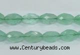 CFL102 15.5 inches 8*12mm faceted rice natural green fluorite beads