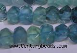 CFL1088 15 inches 9*14mm faceted nuggets blue fluorite beads