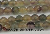 CFL1111 15.5 inches 6mm faceted round yellow fluorite gemstone beads