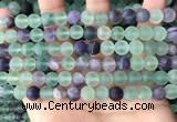 CFL1147 15.5 inches 8mm round matte fluorite beads wholesale