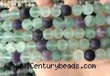 CFL1148 15.5 inches 10mm round matte fluorite beads wholesale