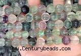 CLF1168 15.5 inches 10mm carved round fluorite gemstone beads