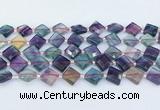 CFL1230 15.5 inches 12mm faceted diamond fluorite beads