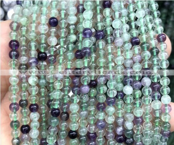 CFL1251 15 inches 4mm round fluorite beads wholesale