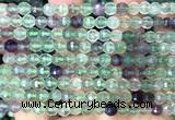 CFL1262 15 inches 6mm faceted round fluorite beads wholesale
