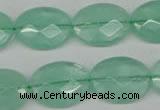 CFL127 15.5 inches 15*20mm faceted oval green fluorite beads