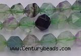 CFL1407 15.5 inches 8mm faceted nuggets fluorite gemstone beads