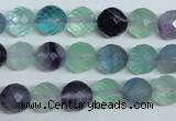 CFL325 15.5 inches 10mm faceted round natural fluorite beads