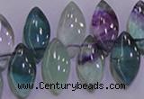 CFL701 Top-drilled 9*18mm marquise natural fluorite beads wholesale