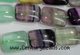 CFL795 15.5 inches 15*20mm rectangle rainbow fluorite gemstone beads