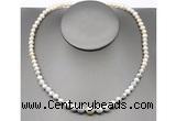 CFN104 potato white freshwater pearl & white howlite necklace, 16 - 24 inches