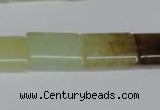 CFW142 15.5 inches 12*16mm flat tube flower jade gemstone beads