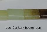 CFW144 15.5 inches 15*20mm flat tube flower jade gemstone beads