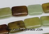 CFW148 15.5 inches 10*14mm rectangle flower jade gemstone beads