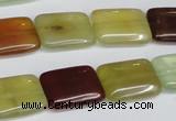 CFW150 15.5 inches 13*18mm rectangle flower jade gemstone beads