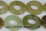 CFW168 15.5 inches 22mm donut flower jade gemstone beads