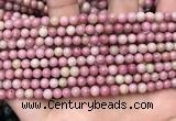 CFW44 15.5 inches 4mm round pink wooden jasper beads wholesale