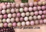 CFW47 15.5 inches 10mm round pink wooden jasper beads wholesale