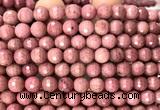 CFW78 15 inches 8mm faceted round pink wooden jasper beads