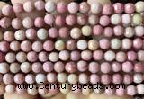 CFW84 15 inches 6mm faceted round pink wooden jasper beads wholesale