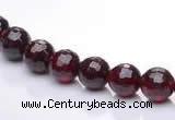 CGA08 multi sizes faceted round natural garnet gemstone beads Wh