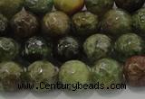 CGA148 15.5 inches 8mm faceted round natural green garnet beads