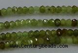 CGA155 15.5 inches 2*2.5mm faceted rondelle green garnet beads