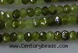 CGA156 15.5 inches 2.5*4mm faceted rondelle green garnet beads