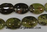 CGA223 15.5 inches 13*18mm oval natural green garnet beads