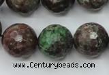 CGA318 15.5 inches 20mm faceted round red green garnet gemstone beads