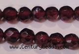 CGA361 14 inches 4mm faceted round natural red garnet beads wholesale