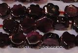 CGA386 15 inches 6mm carved flower natural red garnet beads wholesale