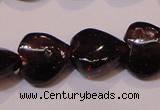 CGA393 15 inches 8*8mm heart natural red garnet beads wholesale