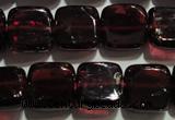 CGA401 15.5 inches 8*8mm square natural red garnet beads wholesale