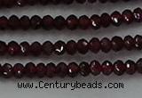 CGA517 15.5 inches 2*3mm faceted rondelle red garnet beads