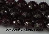 CGA663 15.5 inches 8mm faceted round red garnet beads wholesale