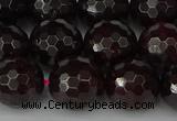 CGA665 15.5 inches 12mm faceted round red garnet beads wholesale