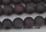 CGA672 15.5 inches 8mm round matte red garnet beads wholesale