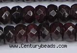 CGA679 15.5 inches 5*9mm faceted rondelle red garnet beads