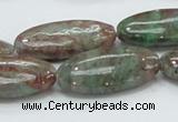 CGA69 15.5 inches 15*30mm horse eye red green garnet gemstone beads