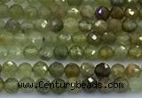 CGA856 15 inches 4mm faceted round green garnet beads