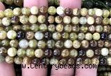 CGA866 15 inches 6mm round green garnet gemstone beads