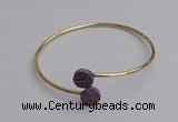 CGB2043 10mm coin plated druzy agate gemstone bangles wholesale