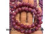 CGB2501 7.5 inches 7mm round ruby gemstone beaded bracelets